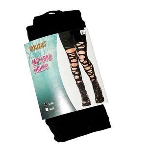 Spirit Black Tattered Tights Kids Size S/M in Blk